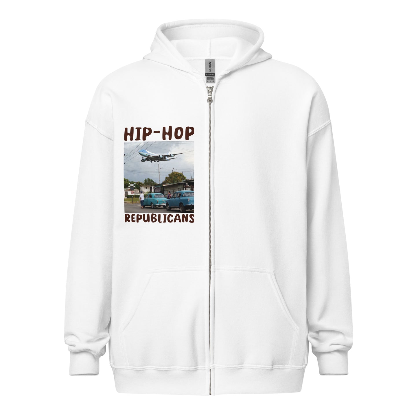 Hip-Hop Republicans Road-Scene Airplane Zipper Jacket