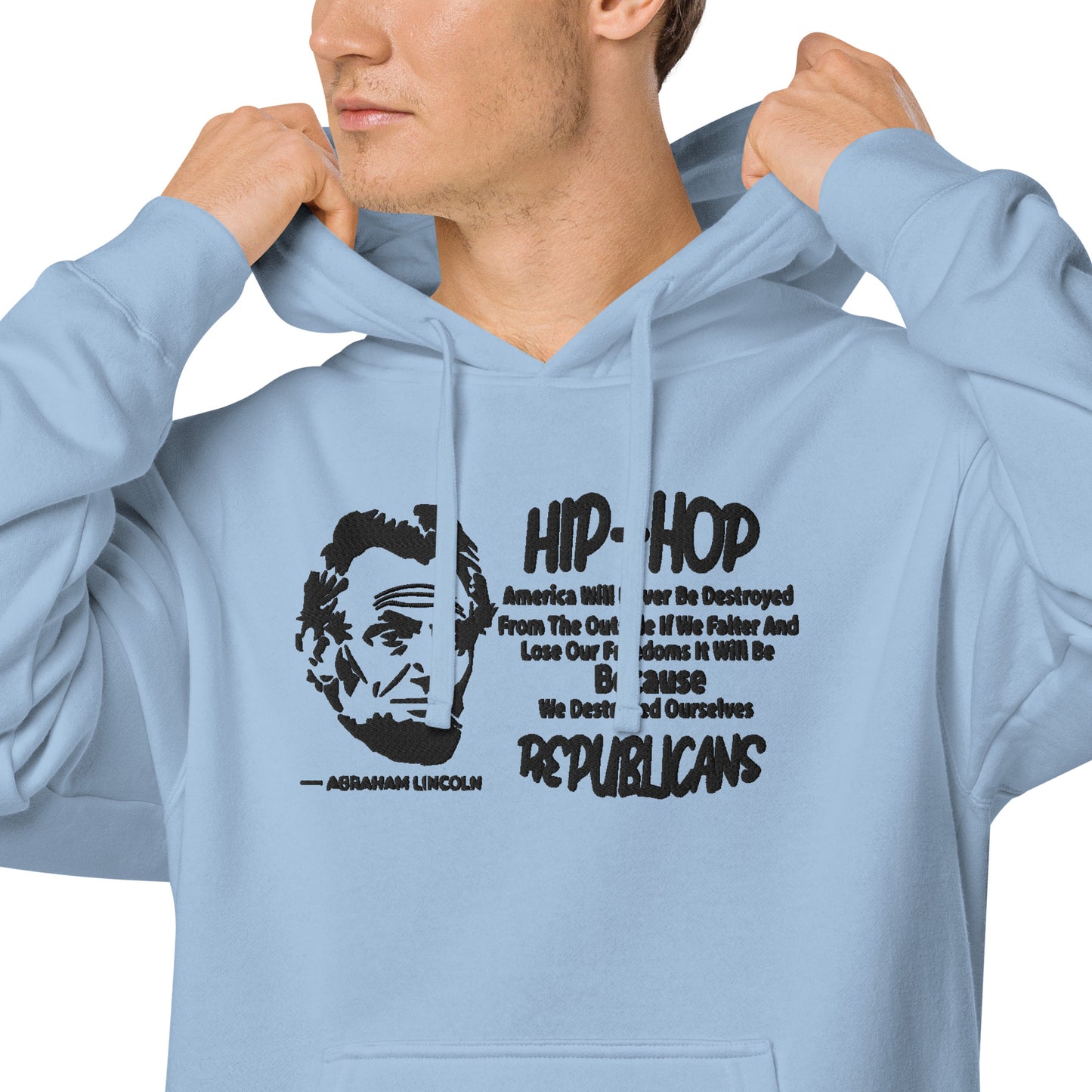 Embroidery Abraham Lincoln Premium Hoodie