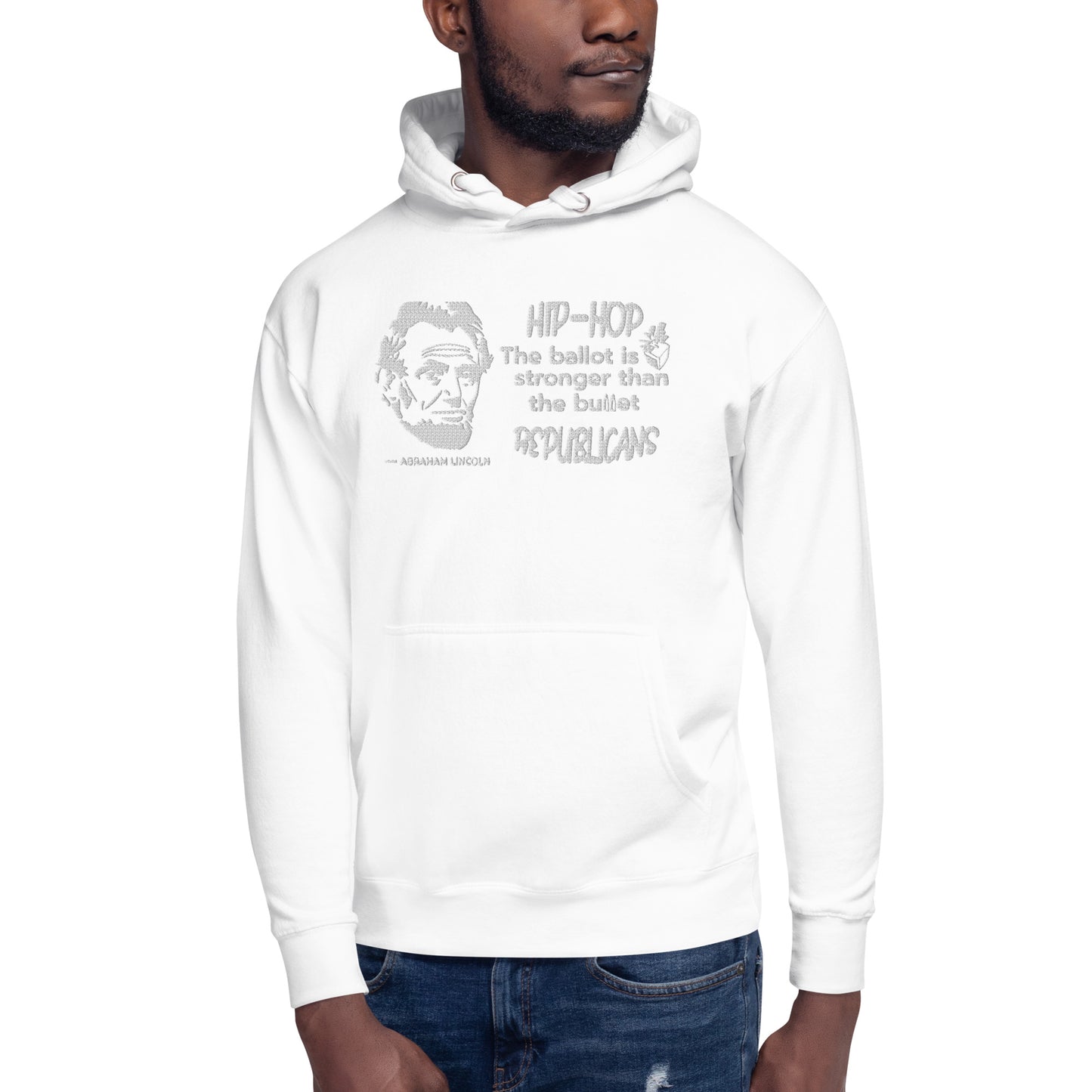 Embroidery Abraham Lincoln Premium Hoodie Design