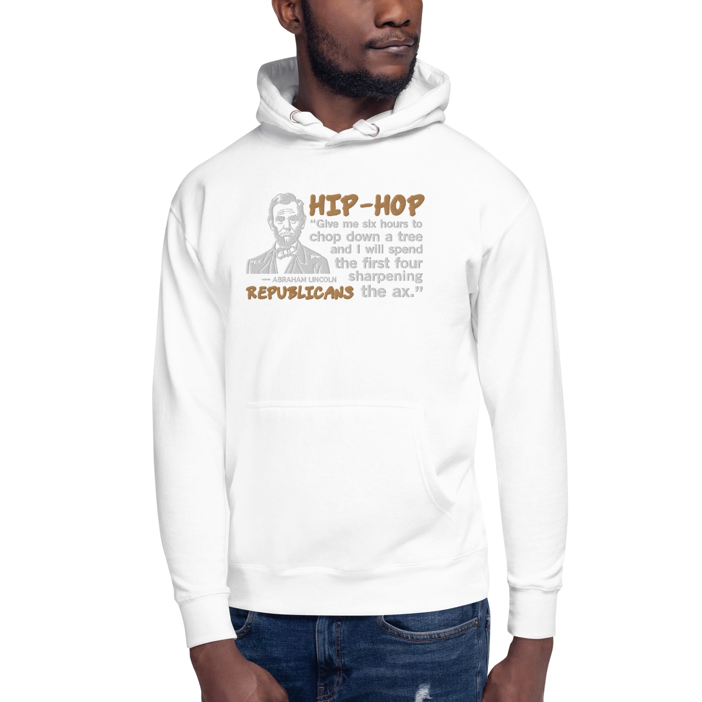 Embroidery Abraham Lincoln Hip-Hop Republicans Hoodie Design