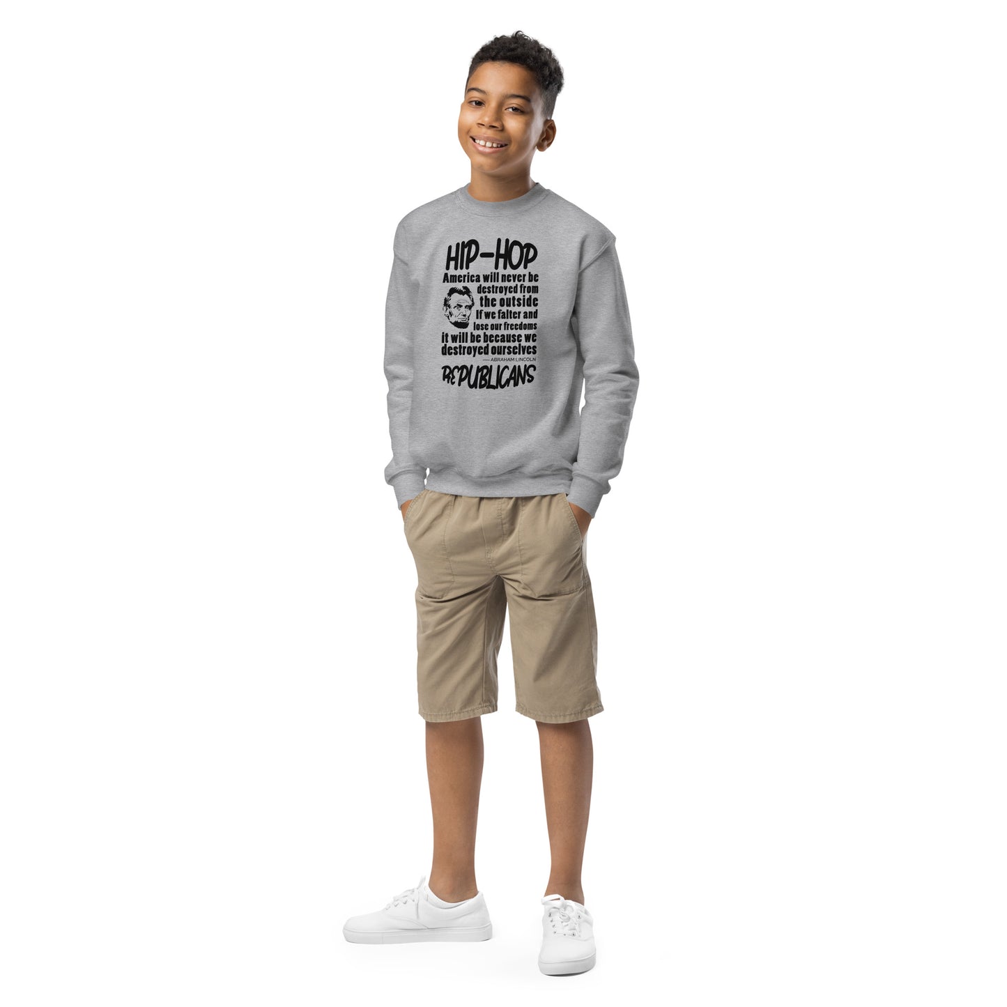 Abraham Lincoln Hip-Hop Republicans Youth crewneck sweatshirt