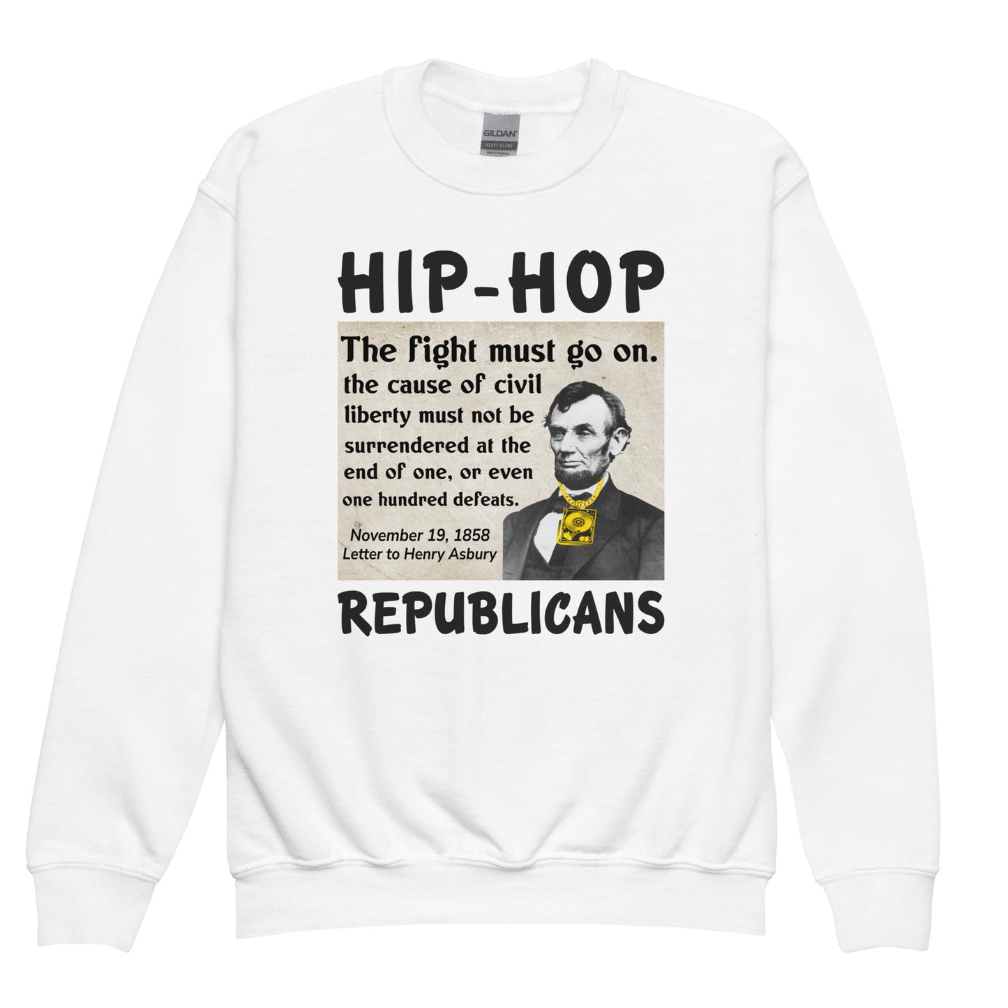 Abraham Lincoln Hip-Hop Republicans Youth crewneck sweatshirt