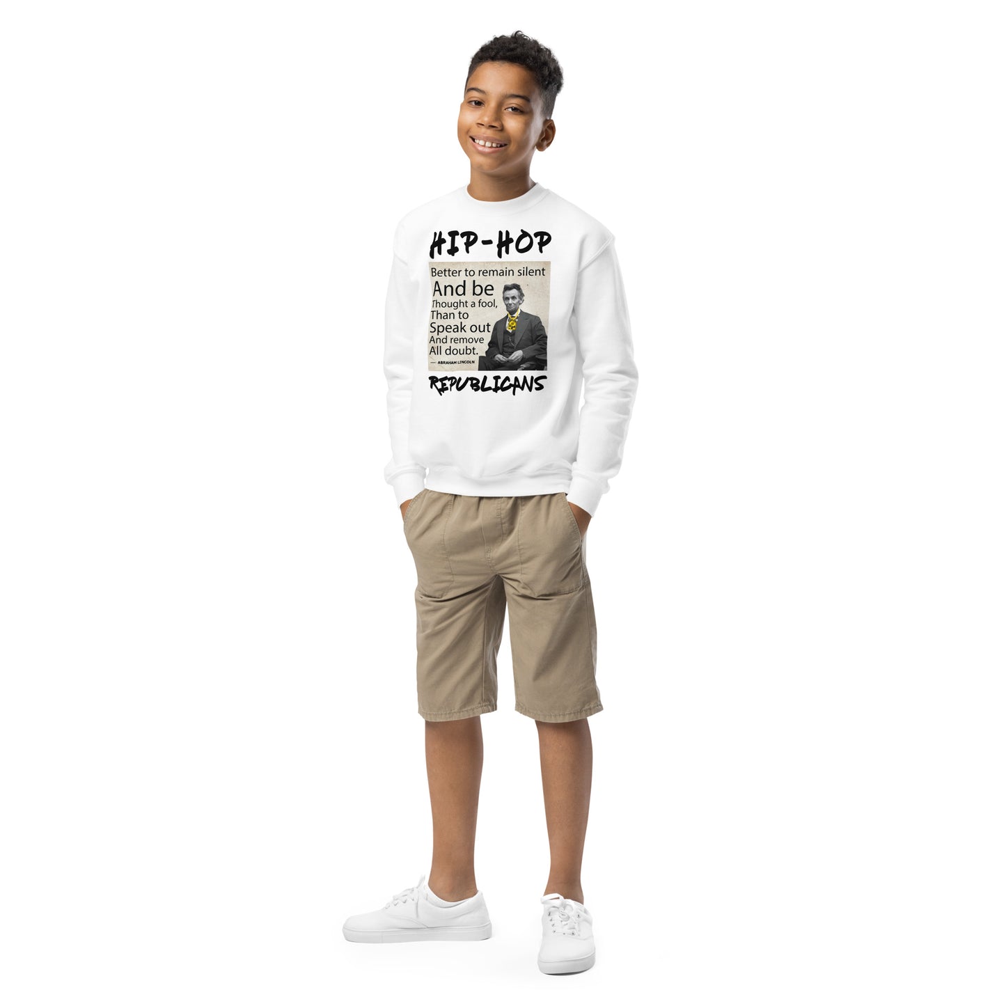 Abraham Lincoln Hip-Hop Republicans Youth crewneck sweatshirt