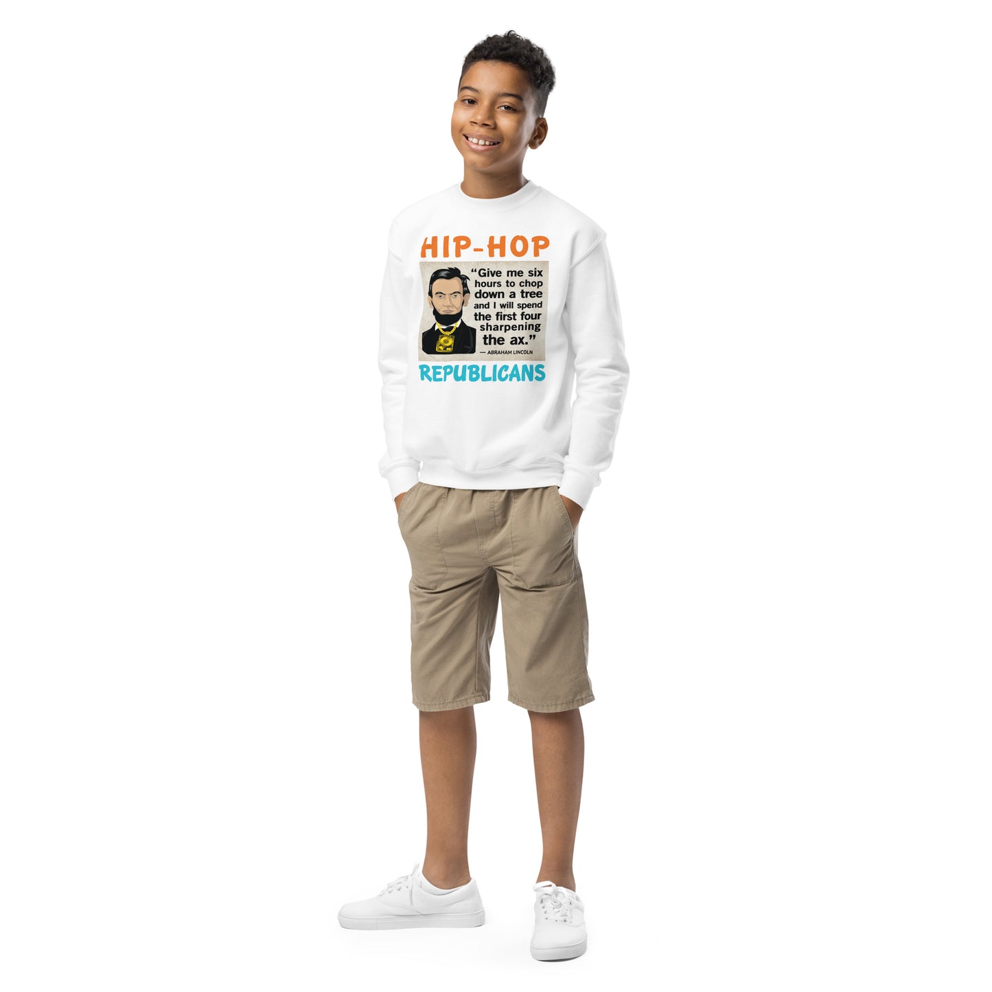 Abraham Lincoln Hip-Hop Republicans Youth crewneck sweatshirt