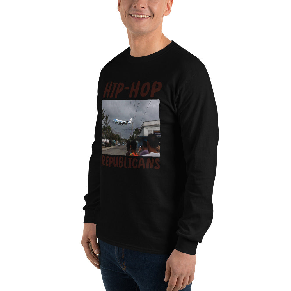 Hip-Hop Republicans Road-Scene Airplane Long Sleeve Shirt