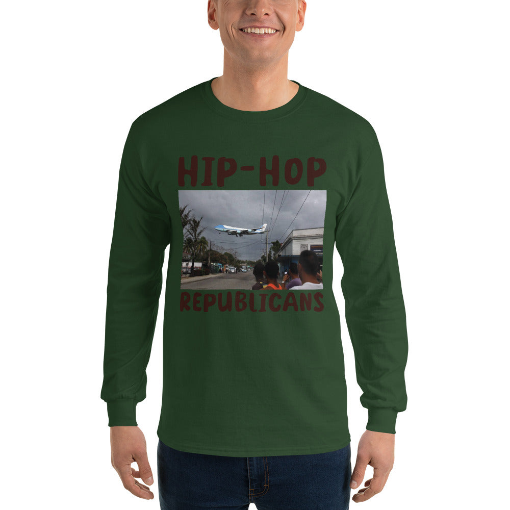 Hip-Hop Republicans Road-Scene Airplane Long Sleeve Shirt