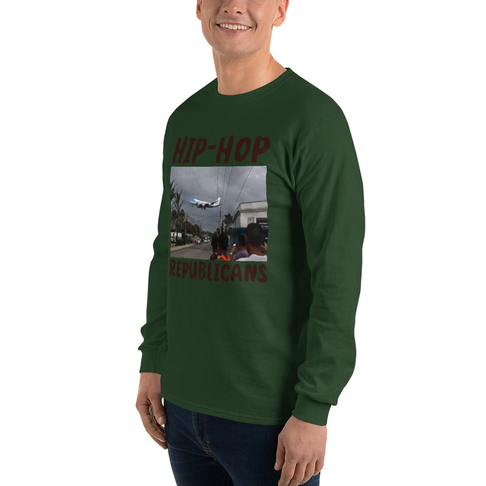Hip-Hop Republicans Road-Scene Airplane Long Sleeve Shirt