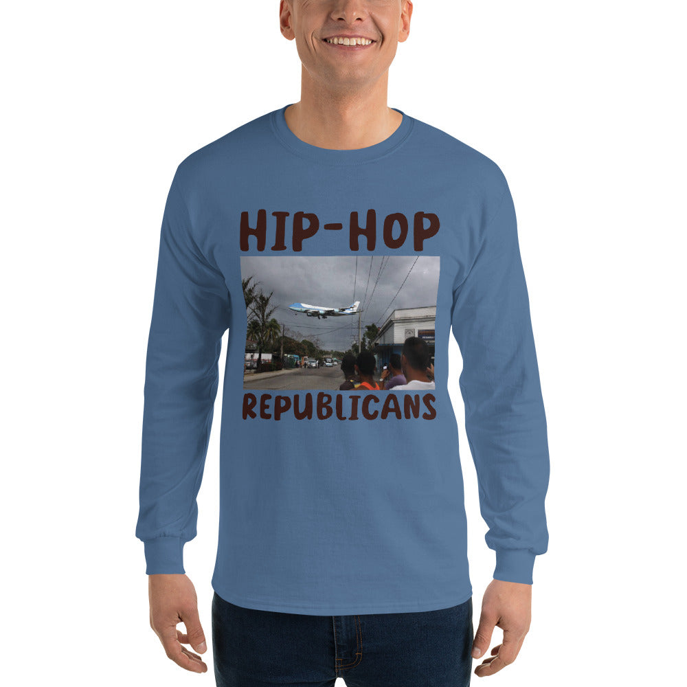 Hip-Hop Republicans Road-Scene Airplane Long Sleeve Shirt