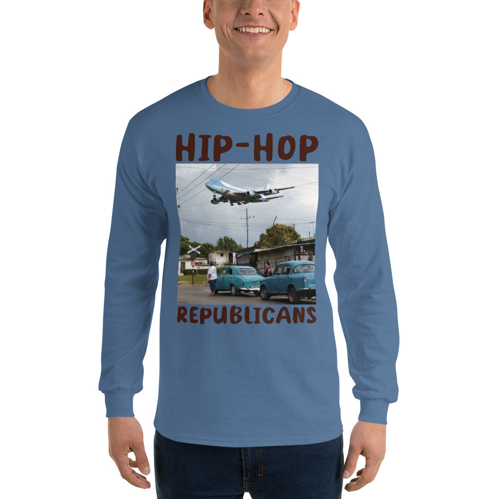 Hip-Hop Republicans Road-Scene Airplane Long Sleeve Shirt