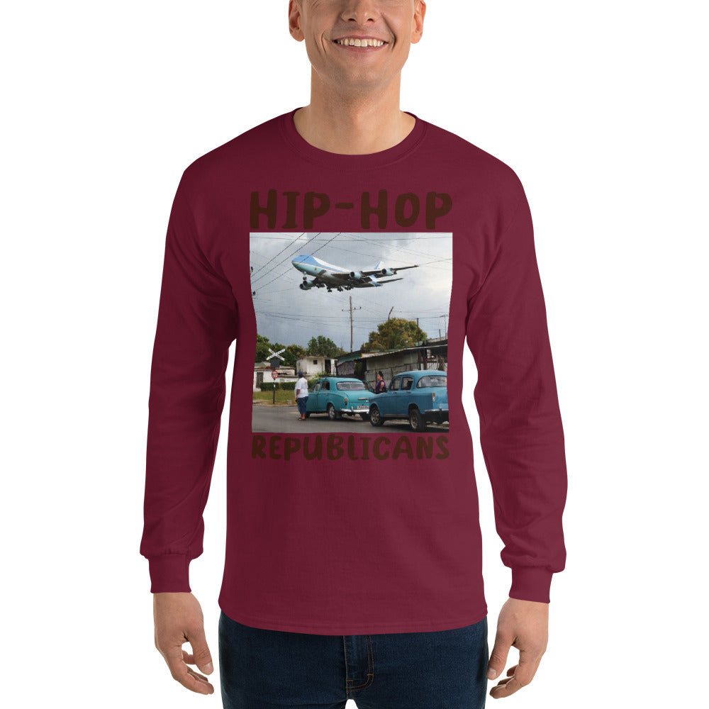 Hip-Hop Republicans Road-Scene Airplane Long Sleeve Shirt