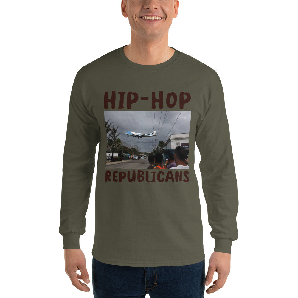 Hip-Hop Republicans Road-Scene Airplane Long Sleeve Shirt