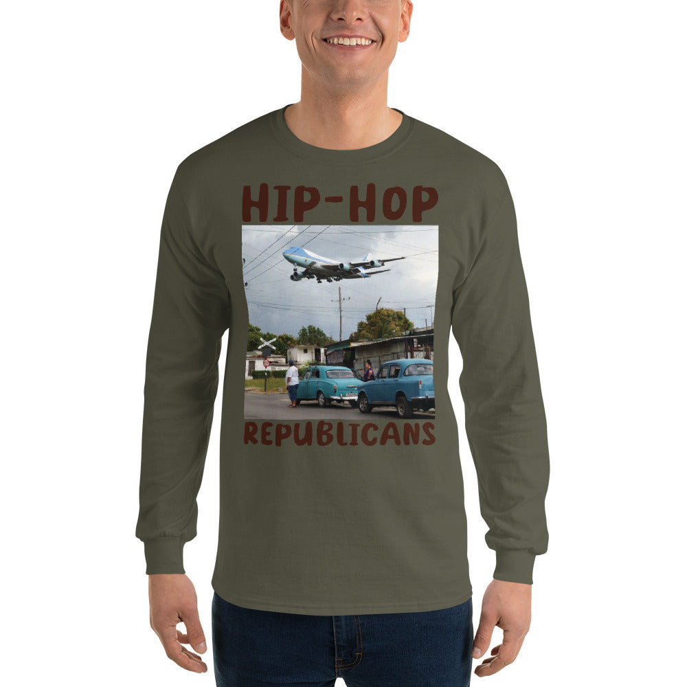 Hip-Hop Republicans Road-Scene Airplane Long Sleeve Shirt