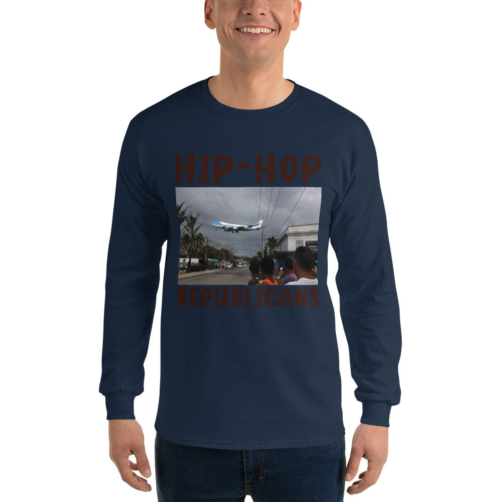 Hip-Hop Republicans Road-Scene Airplane Long Sleeve Shirt