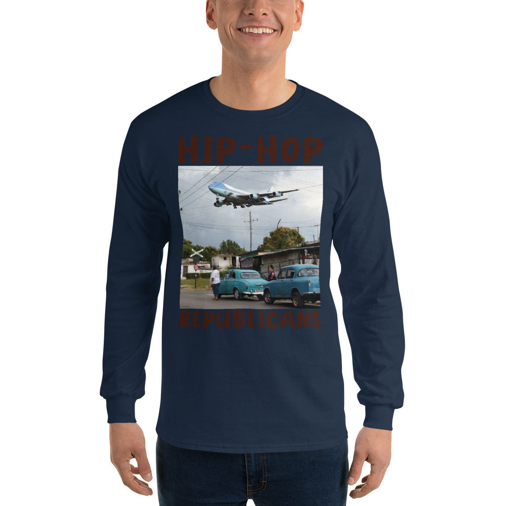 Hip-Hop Republicans Road-Scene Airplane Long Sleeve Shirt
