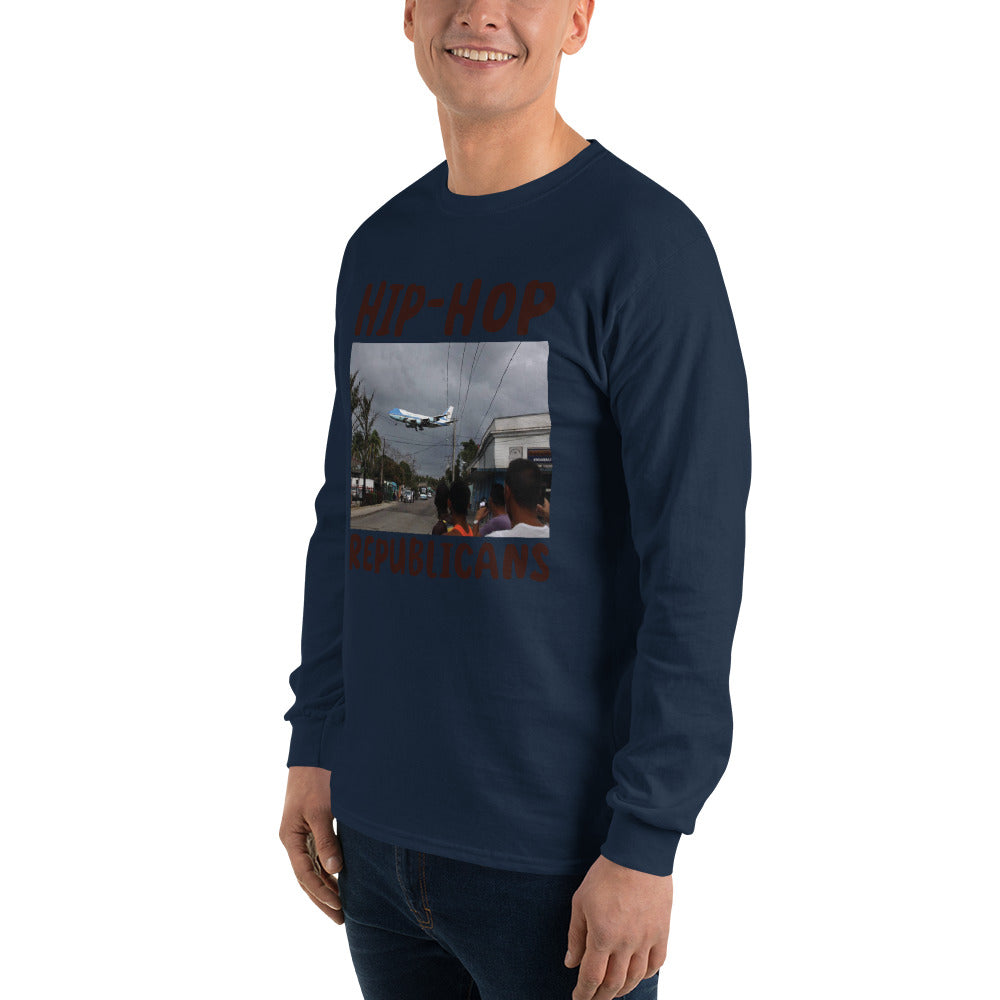 Hip-Hop Republicans Road-Scene Airplane Long Sleeve Shirt