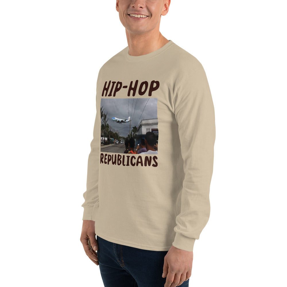 Hip-Hop Republicans Road-Scene Airplane Long Sleeve Shirt