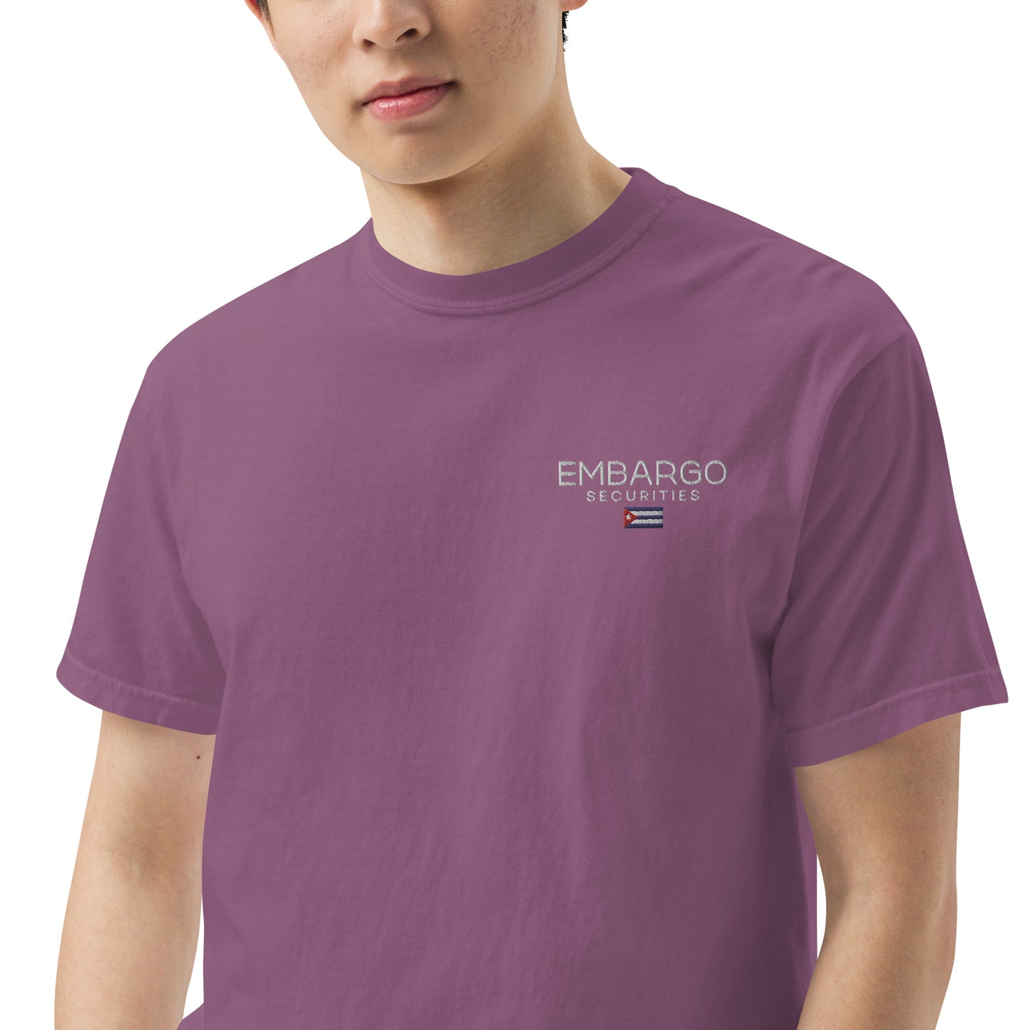 Embroidery Embargo Securities Cuba Flag T shirt