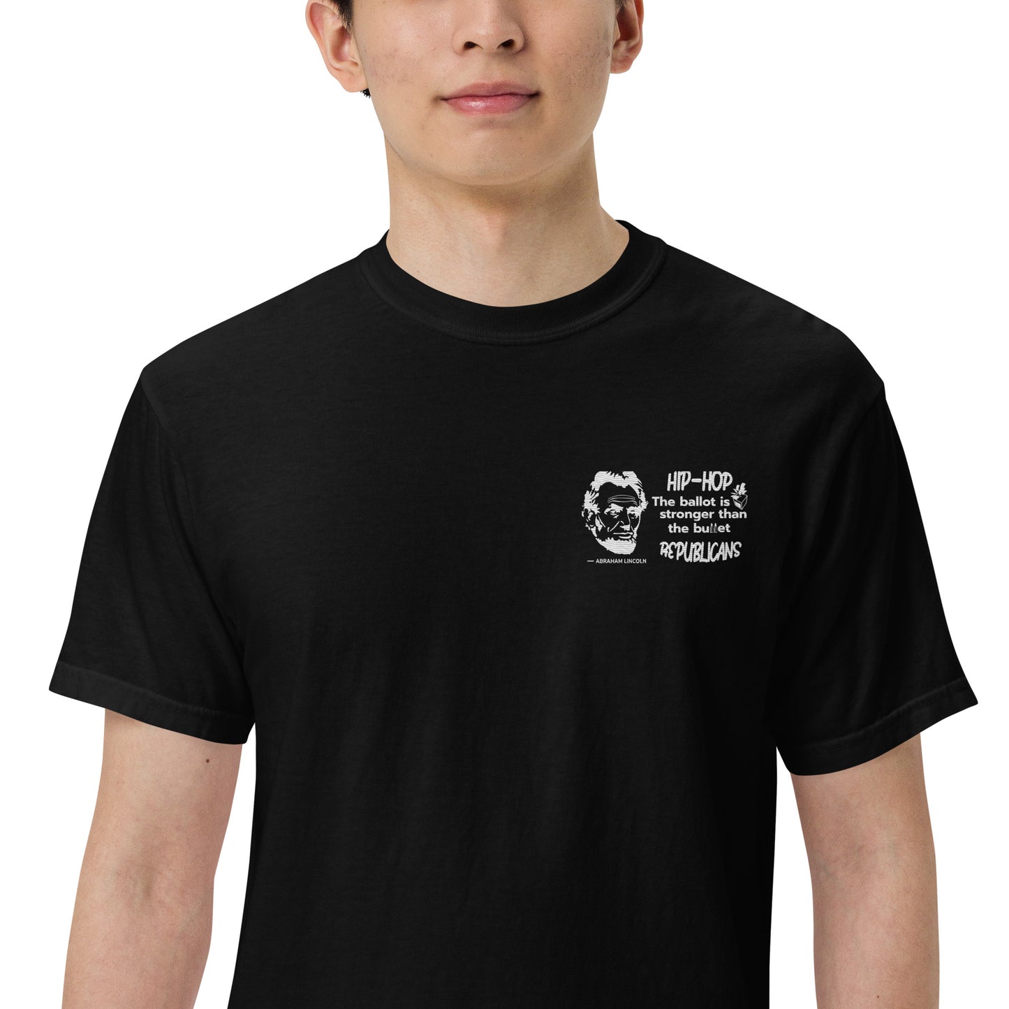 Embroidery Abraham Lincoln T-Shirt Design