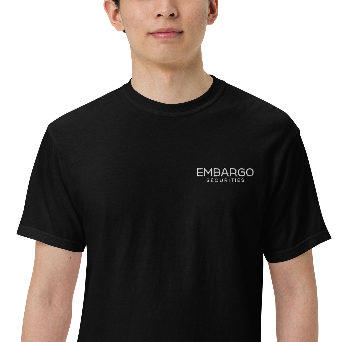 Embroidery Embargo Securities T Shirt