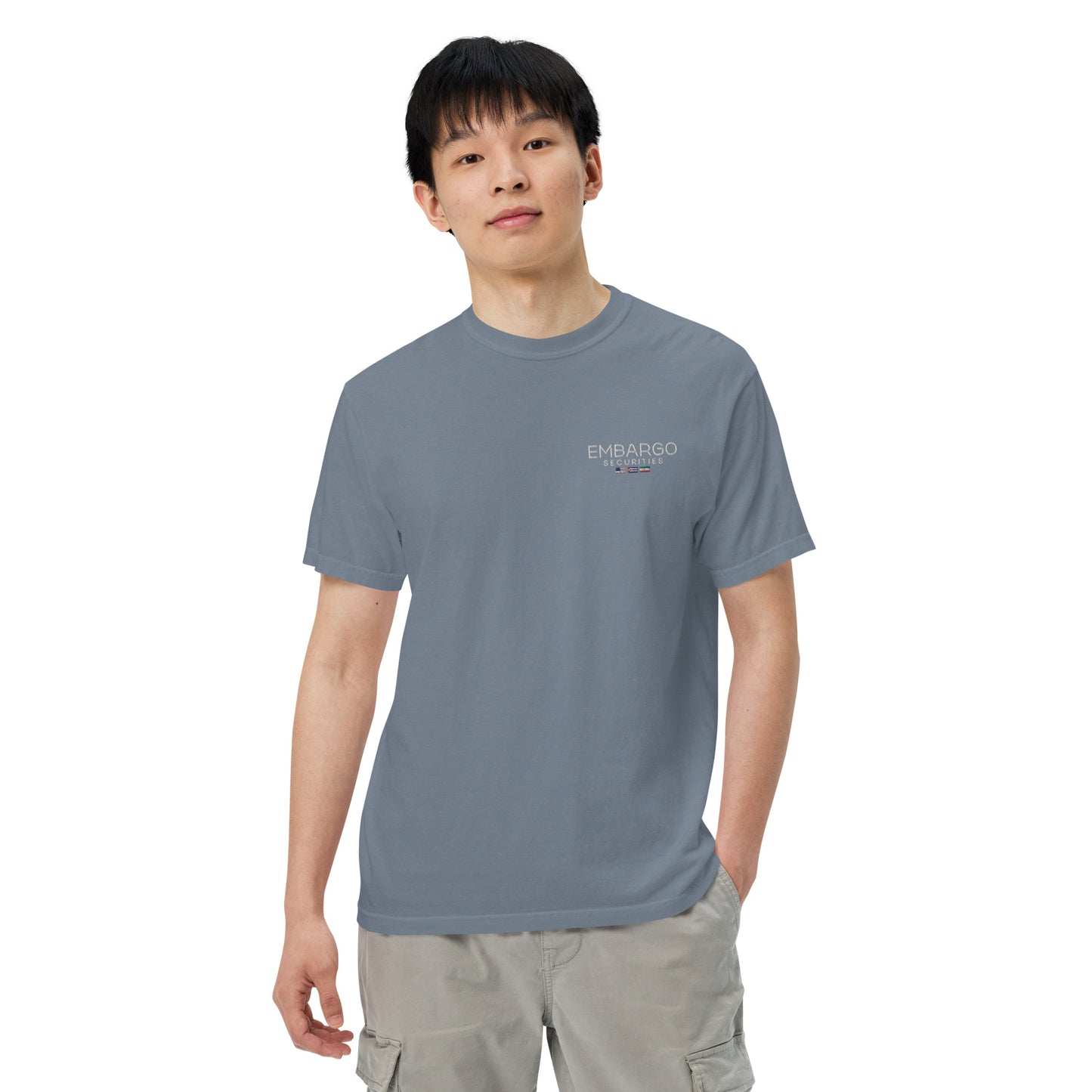Embroidery Embargo Securities USA, Cuba, and Iran Flag T-Shirt