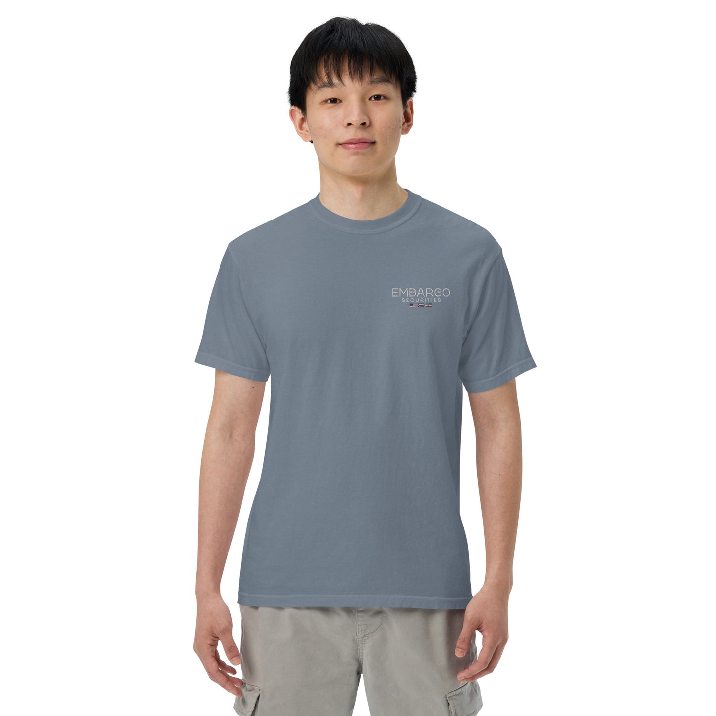 Embroidery Embargo Securities USA, Cuba, and Iran Flag T-Shirt