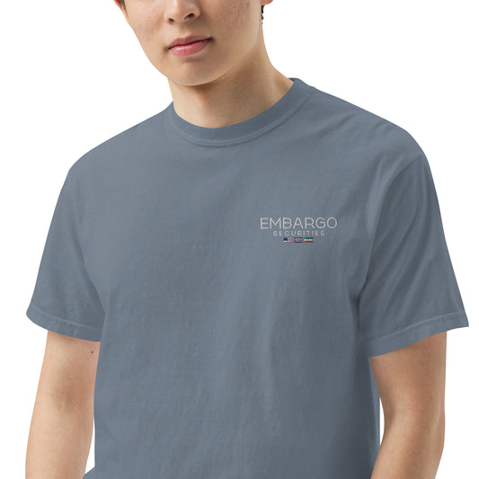 Embroidery Embargo Securities USA, Cuba, and Iran Flag T-Shirt