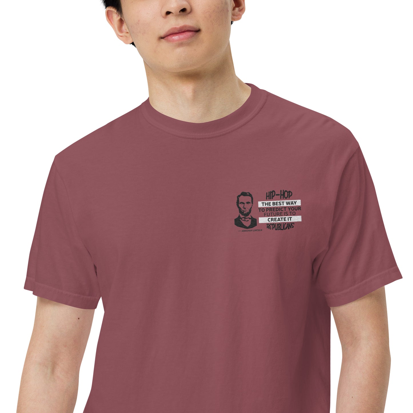 Embroidery Abraham Lincoln T-Shirt Design