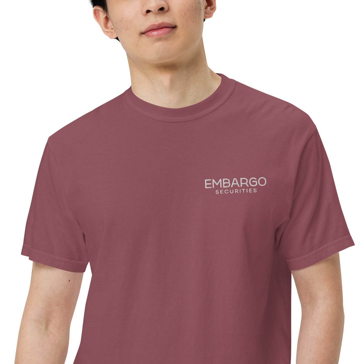 Embroidery Embargo Securities T Shirt