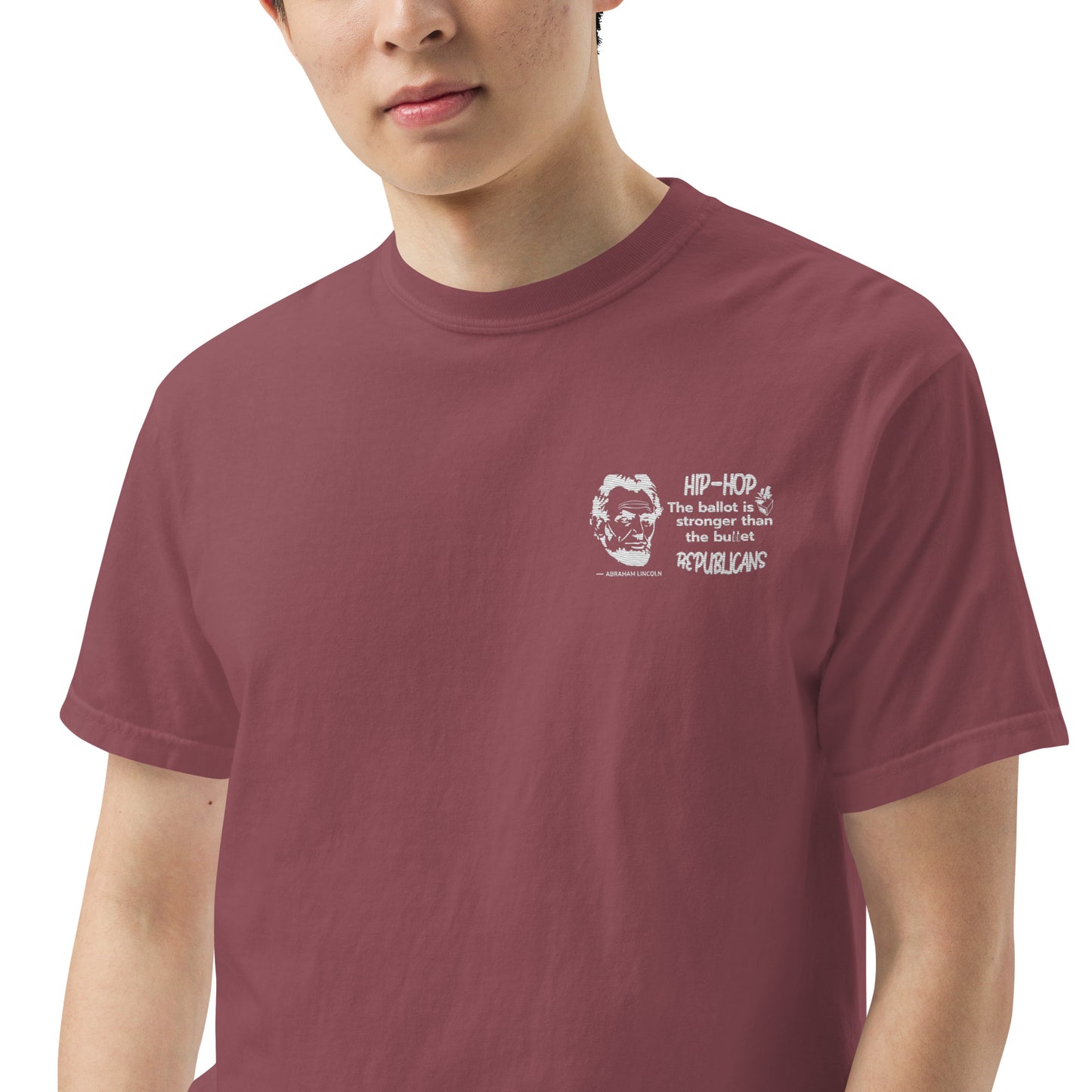 Embroidery Abraham Lincoln T-Shirt Design