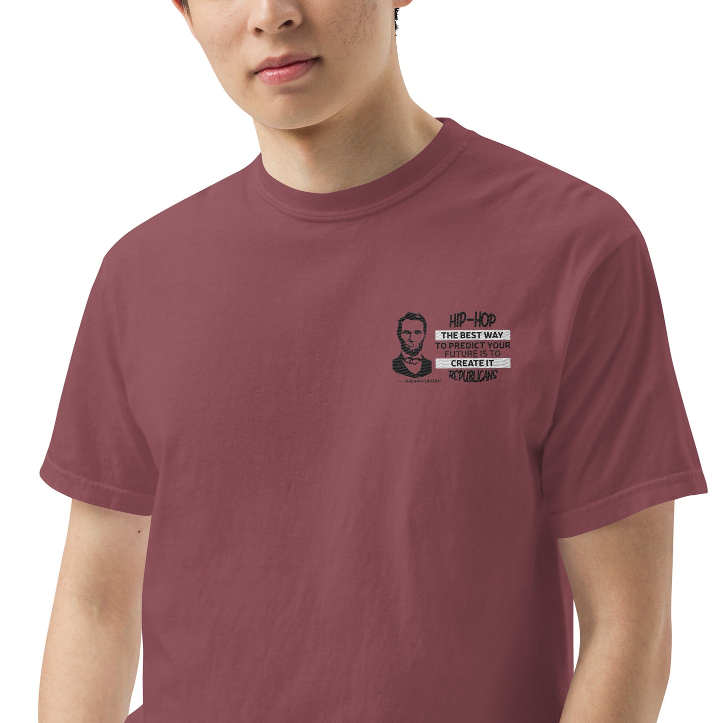 Embroidery Abraham Lincoln T-Shirt Design