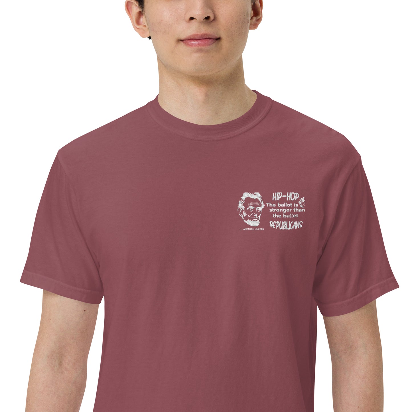 Embroidery Abraham Lincoln T-Shirt Design