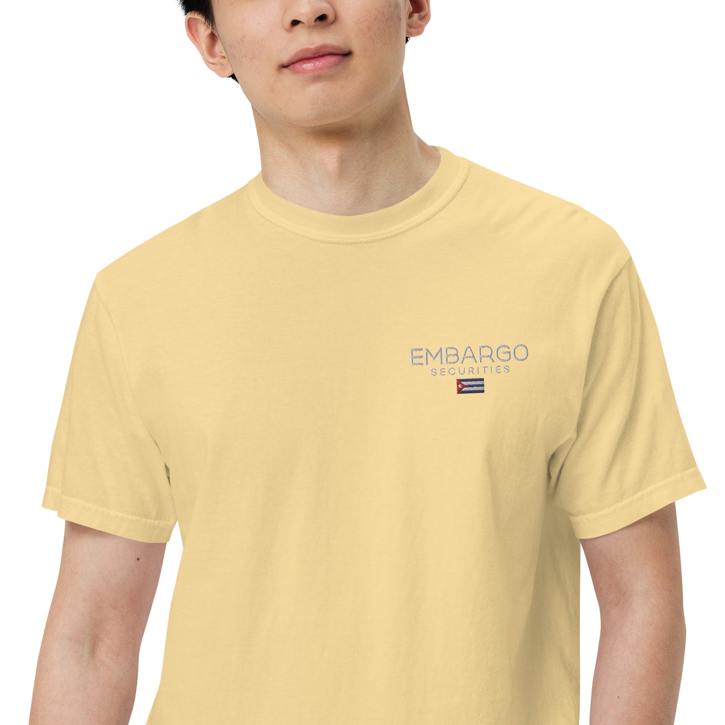 Embroidery Embargo Securities Cuba Flag T shirt