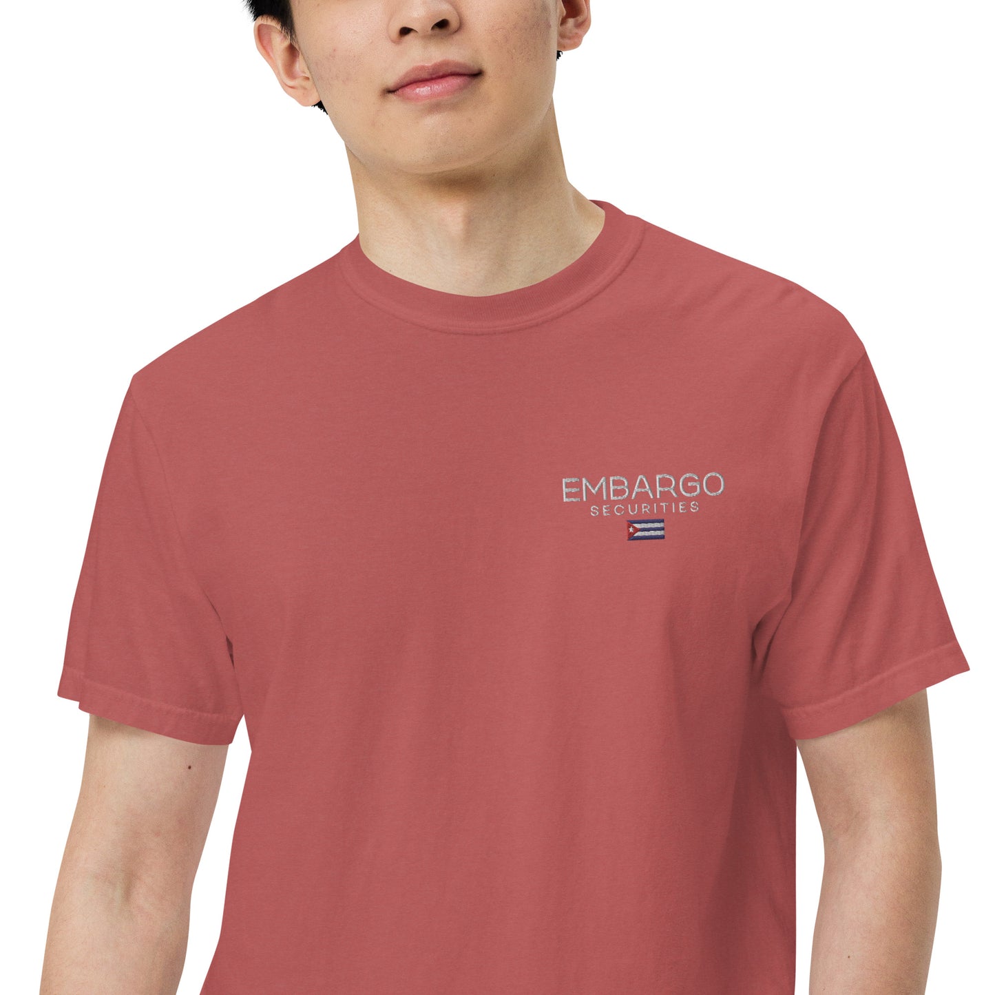 Embroidery Embargo Securities Cuba Flag T shirt