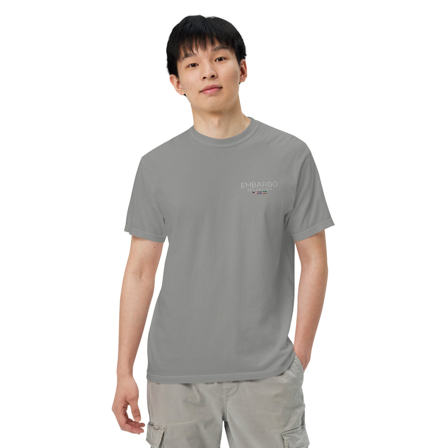 Embroidery Embargo Securities USA, Cuba, and Iran Flag T-Shirt