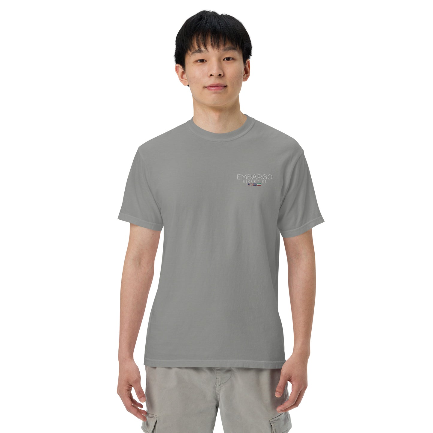 Embroidery Embargo Securities USA, Cuba, and Iran Flag T-Shirt