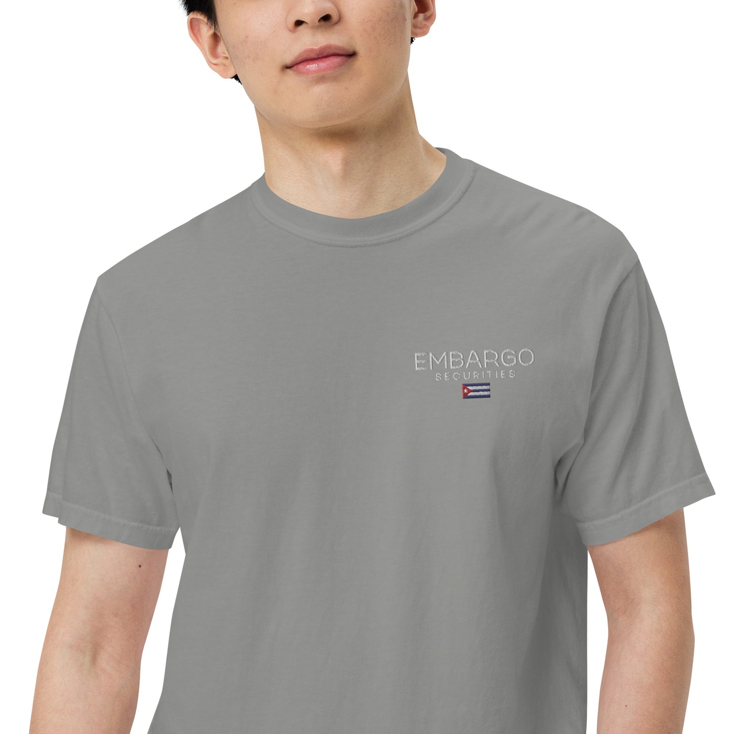 Embroidery Embargo Securities Cuba Flag T shirt