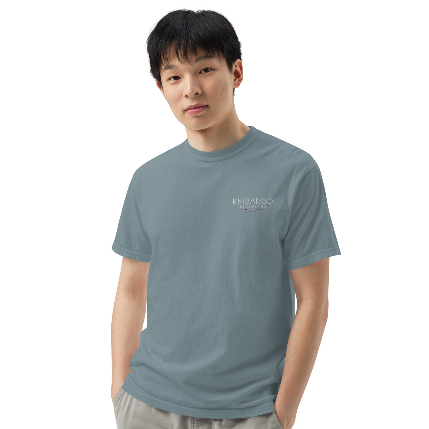 Embroidery Embargo Securities USA, Cuba, and Iran Flag T-Shirt