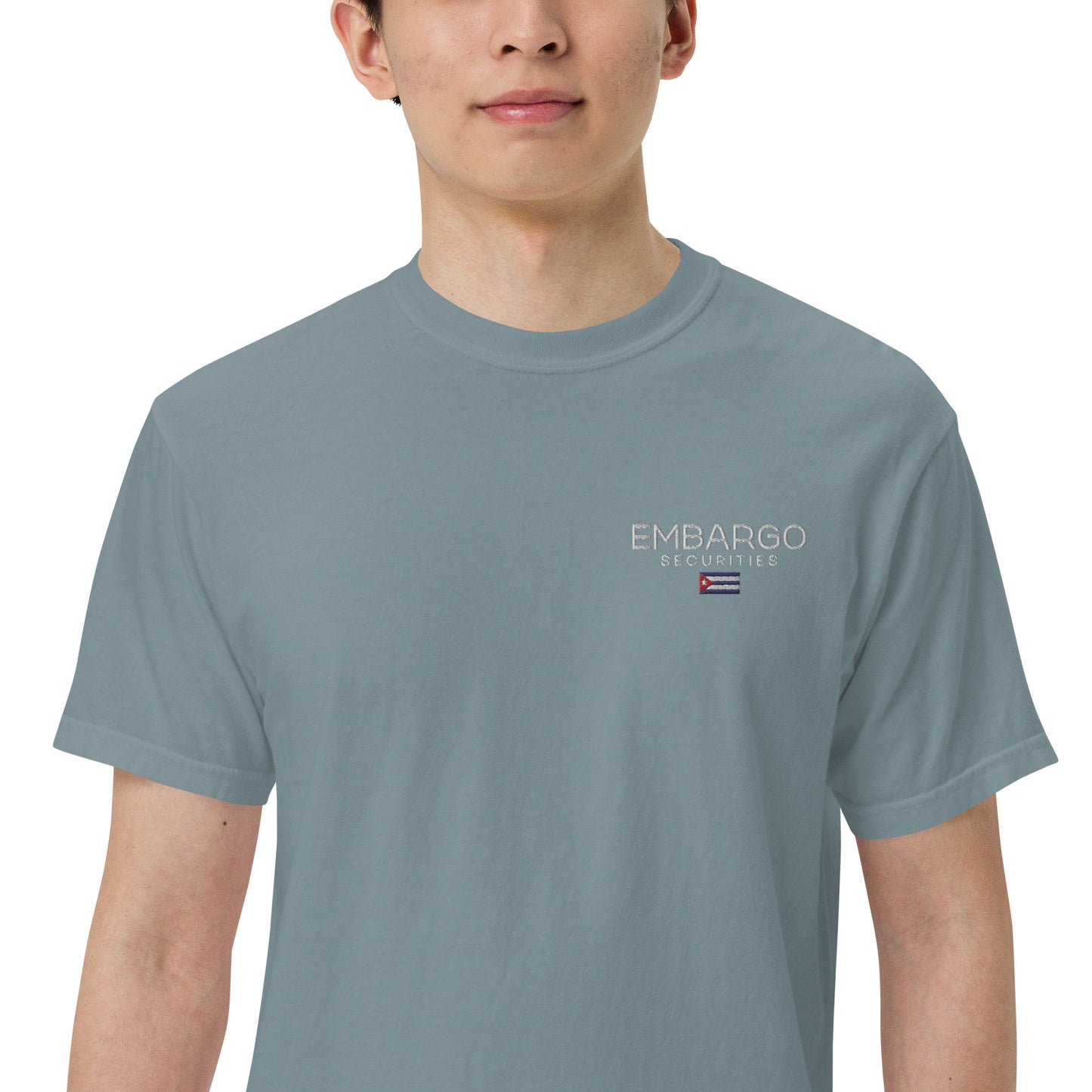 Embroidery Embargo Securities Cuba Flag T shirt
