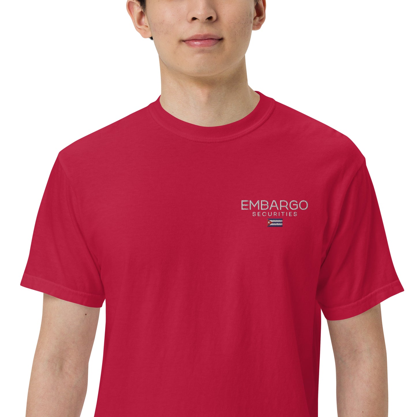 Embroidery Embargo Securities Cuba Flag T shirt