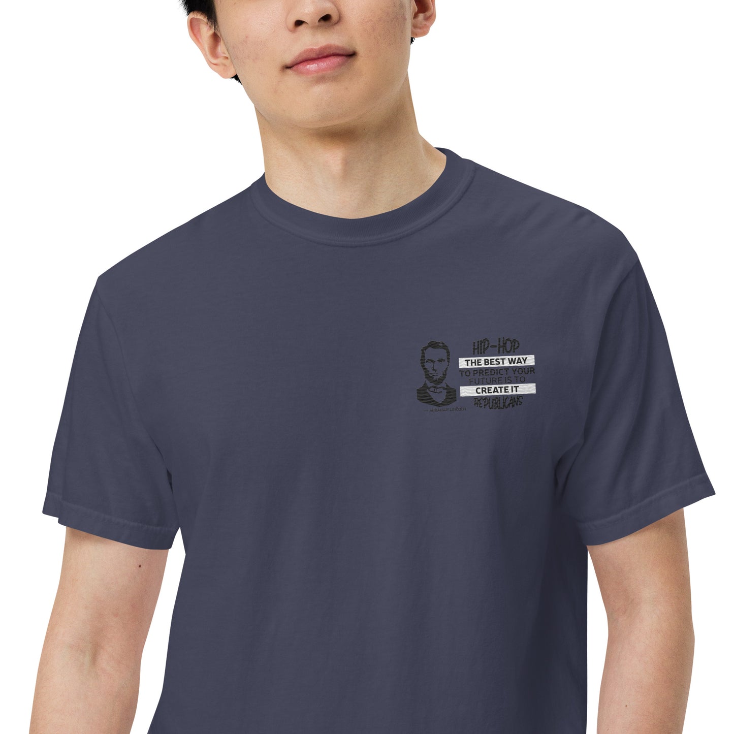 Embroidery Abraham Lincoln T-Shirt Design