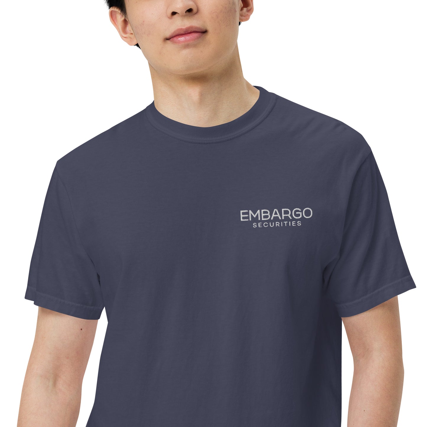 Embroidery Embargo Securities T Shirt