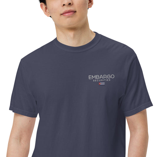 Embroidery Embargo Securities Cuba Flag T shirt