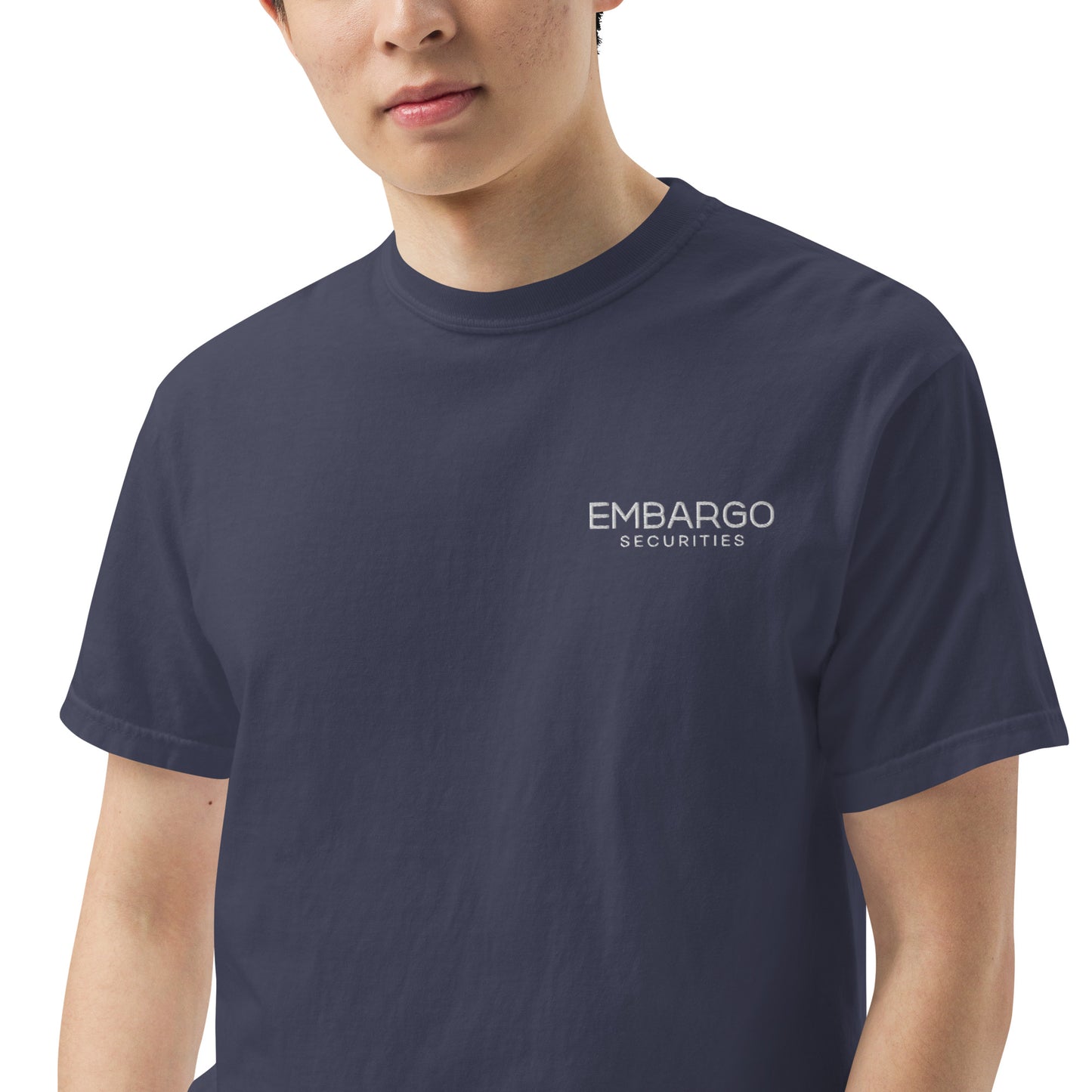 Embroidery Embargo Securities T Shirt