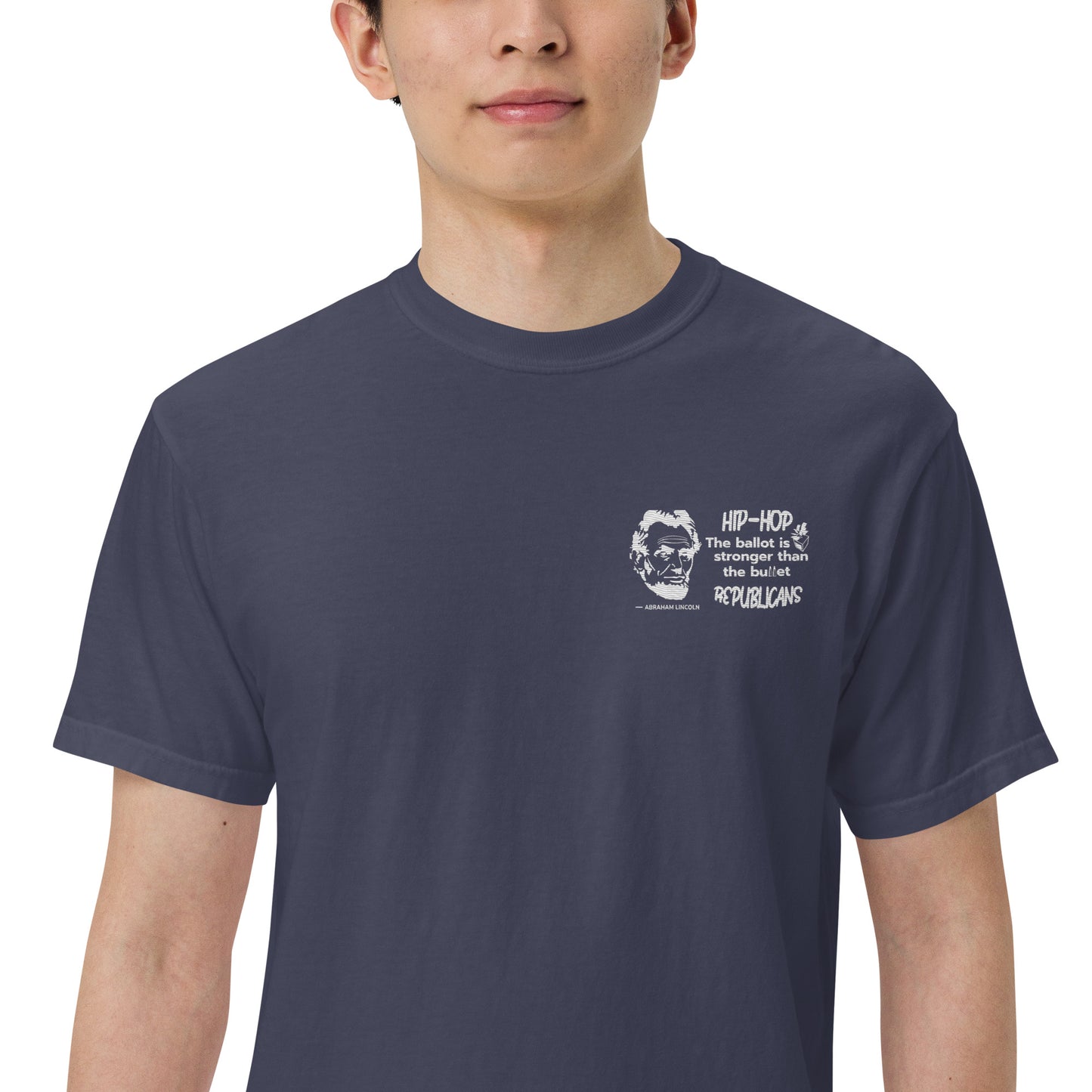 Embroidery Abraham Lincoln T-Shirt Design