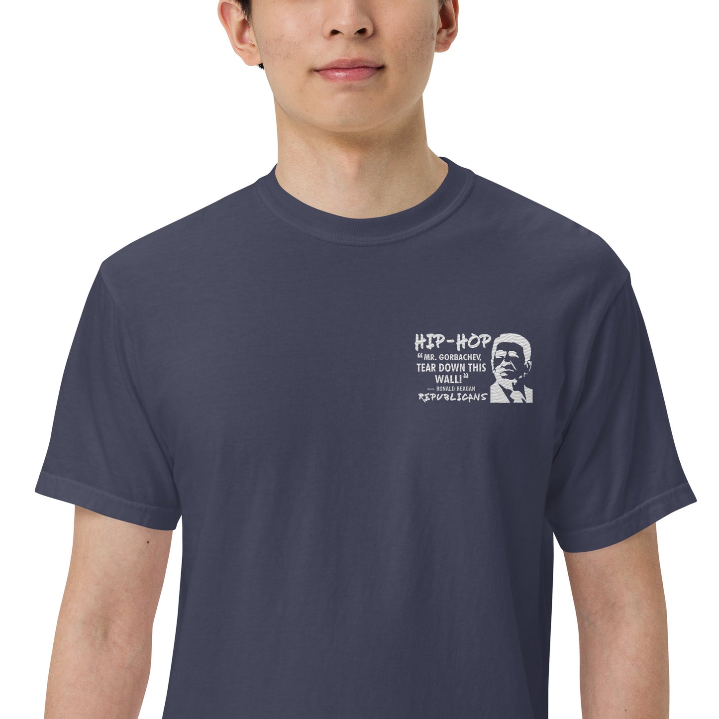 Embroidery Ronald Reagan T-Shirt Design