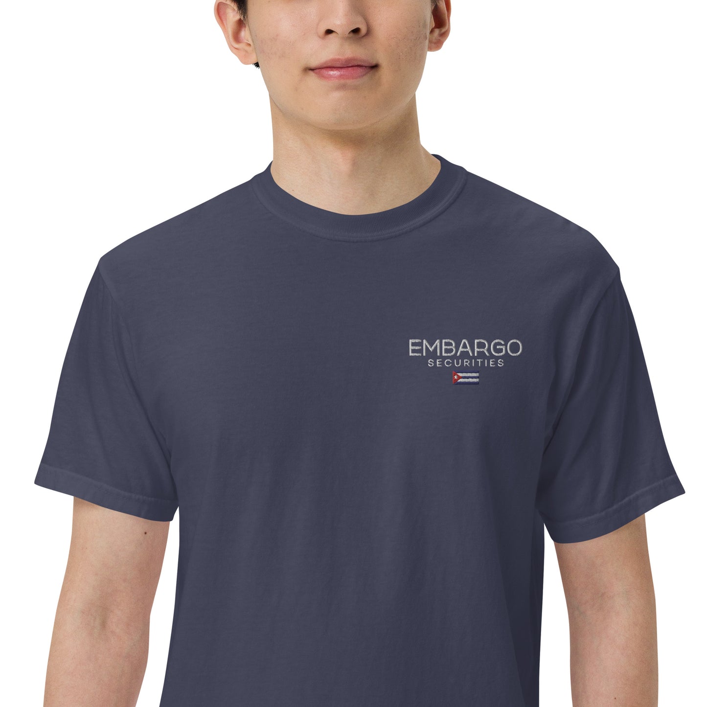Embroidery Embargo Securities Cuba Flag T shirt