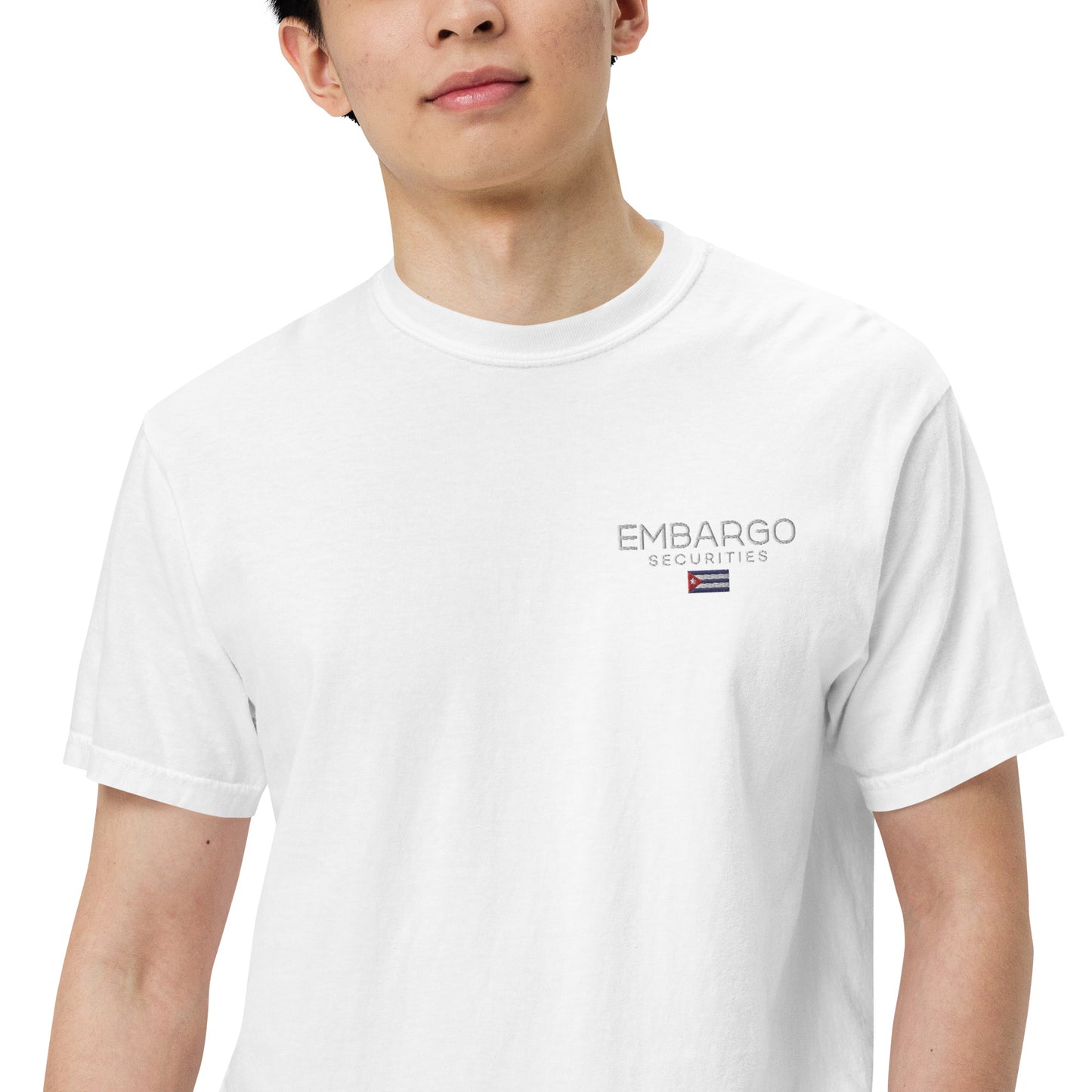 Embroidery Embargo Securities Cuba Flag T shirt