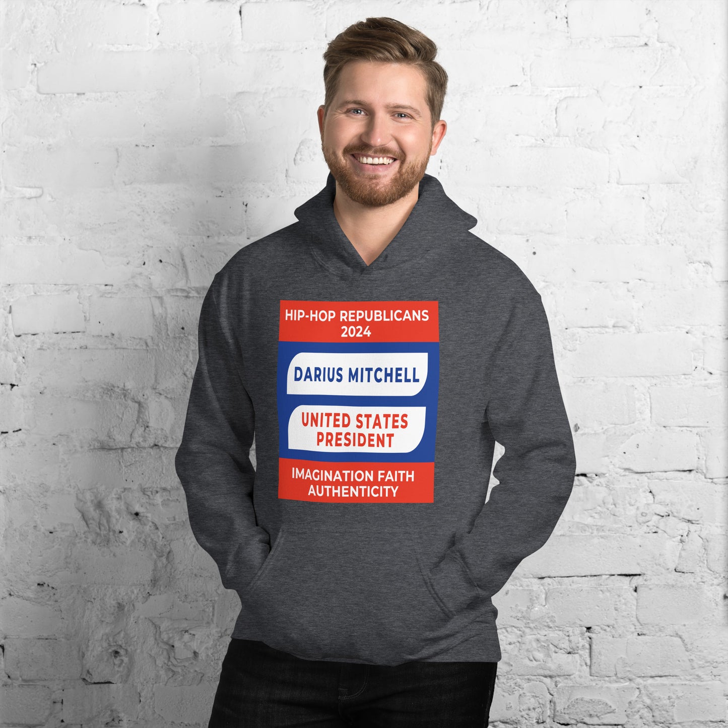 Campaign Hoodie, Hip-Hop Republicans 2024, Darius Mitchell, United States President, Imagination Faith Authenticity