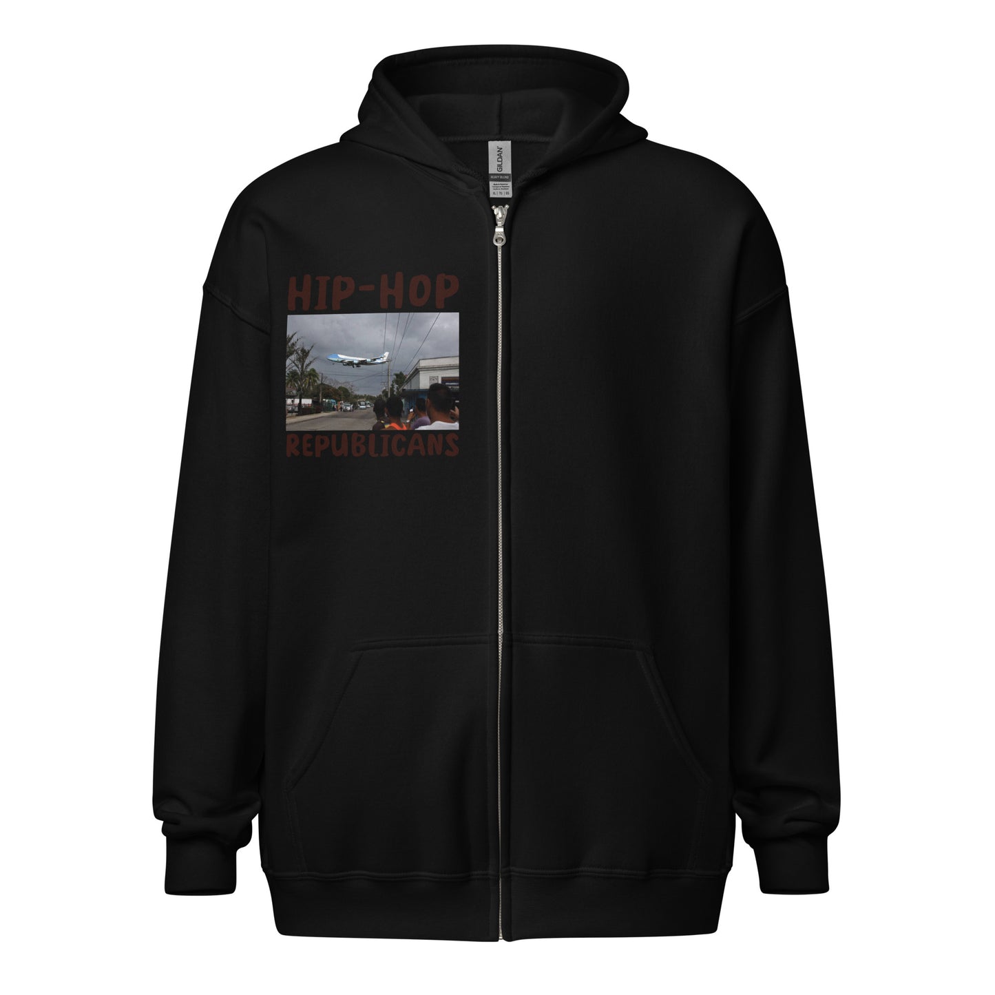 Hip-Hop Republicans Road-Scene Airplane Zipper Jacket