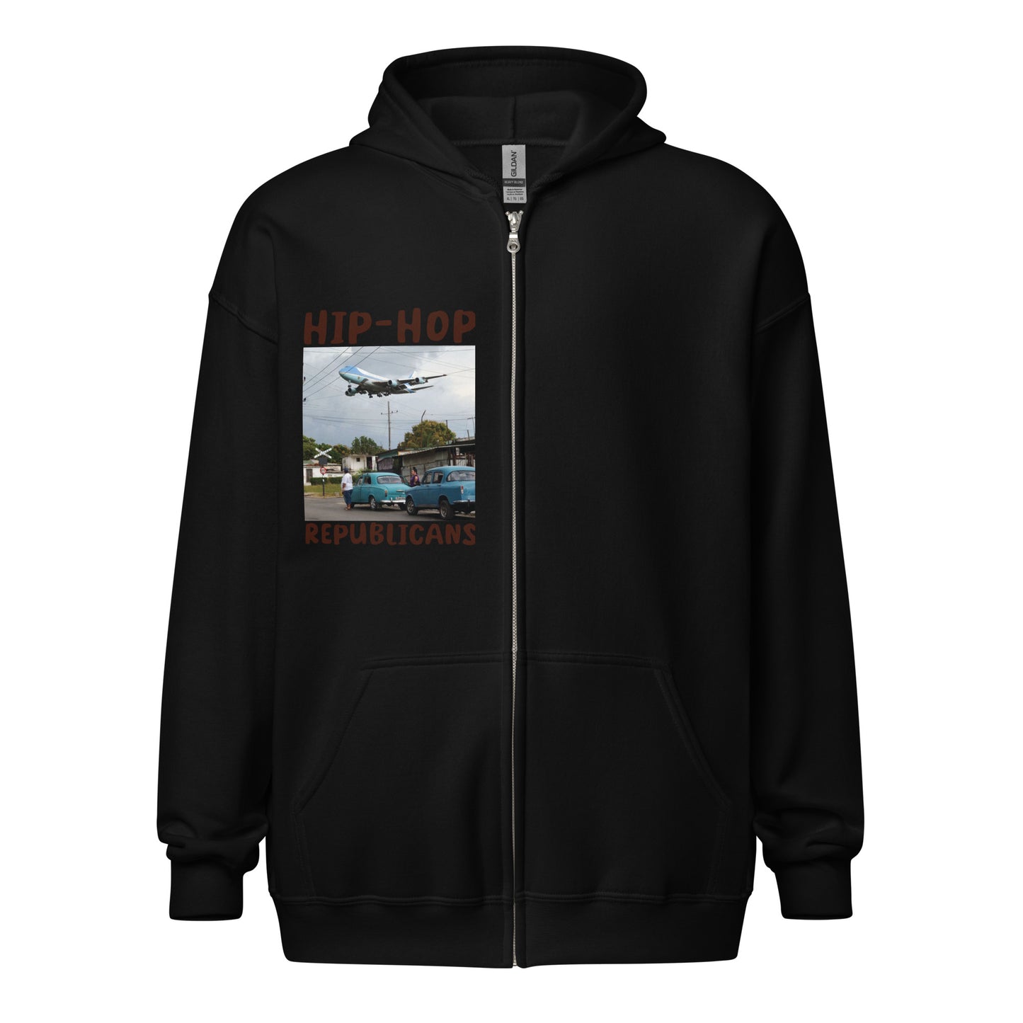 Hip-Hop Republicans Road-Scene Airplane Zipper Jacket